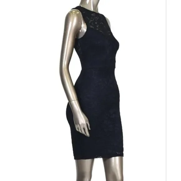 Black Lace Mini Dress - Picture 4 of 6